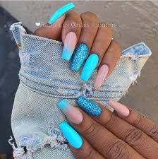 Creamy, slow drying, strongly pigmentated art paints for the one move technique. 67 Trendy Nails Blue Design Aqua Nails Blue Acrylic Nails Solid Color Nails