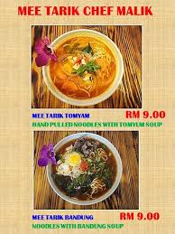 Anda jugak boleh menambahkan bawang goreng atau cili jeruk jika mahu. Menu Page 2 Picture Of Mee Tarik Chef Malik Seri Manjung Tripadvisor
