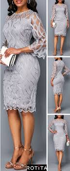 Rotita Com Usd 39 13 Grey Dresses Casual Light Grey Dress Grey Dress Outfit