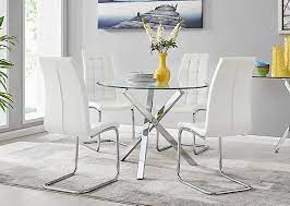 Selina Chrome Round Square Leg Glass