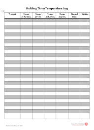 holding time and temperature log