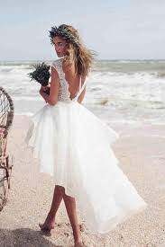 Beach Short Lace Wedding Dress With Swallowtail Skirt Robe De Mariee Plage Robe De Mariee Robe De Mariee Courte