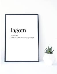 Lagom Definition Print Swedish Art Instant Download Etsy Typography Poster Definition Prints Word Definitions
