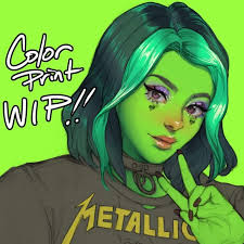 Auctioning off my E-girl Hulk lineart in the Somethin' Witchy group. You  can bid