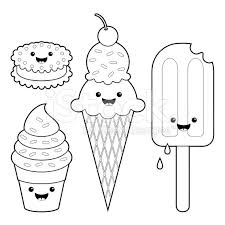 Coloring Pages Kawaii Ice Cream