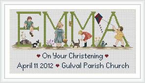 This pattern includes blended colors where you work with two different dmc colors in the needle for some stitches. Cottage Needlecrafts On Twitter Crossstitch Girls Name Personalized Kits Suitable For Babygirls Christening Baptism Christeninggifts Https T Co 8v0bcsd2ik Gulval Penzance Cornwall Https T Co 2b35o9cbqq
