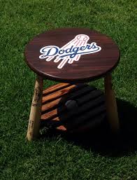 One Of My Favorite Pieces I Have Made A Dodgers Coffee Table Loved How This One Came Out Baseball Furniture Baseball Table Man Cave Furniture
