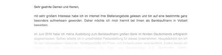 Ein bewerbungsanschreiben ist ein brief, mit dem du deine qualifikationen mit denen der ausgeschriebenen stelle abgleichst. Bewerbungsschreiben Als Bankkaufmann Bankkauffrau Meinebewerbung Net