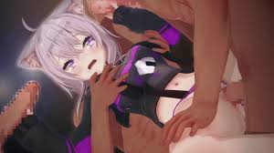 【Hololive Nekomata Okayu】sesso di gruppo Animazione Hentai 3D.(Dita, sega,  pompino, sesso)