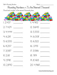 4th Grade Rounding Worksheets Rounding To The Nearest Thousand Worksheet In 2020 Rounding Worksheets Rounding Numbers Measurement Worksheets