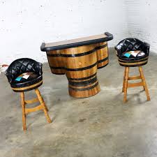 Winnipeg jets whiskey barrel pub table by pubnbarrel on etsy. Mid Century Whiskey Barrel Bar And Swivel Bar Stools By Brothers Furniture Of Kentucky Warehouse 414