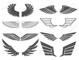 Flugel Auf Weissem Hintergrund Heraldische Flugel Element Fur Logo Label Und Embleme Design Vektor I Illustration Wikinger Tattoo Symbole Weisser Hintergrund