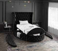 Luxus Black Twin Size Bed Luxus Meridian Furniture Twin Size Beds In 2021 Black Room Decor Twin Size Bedding Black Bedroom Design