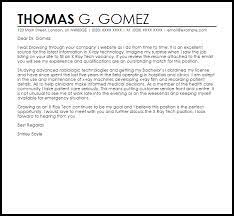 X Ray Tech Cover Letter Sample Cover Letter Templates Examples