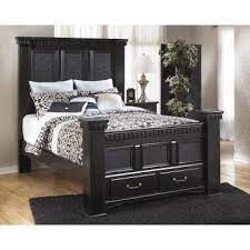 Cavallino 4pc Mansion Storage Bedroom Set In Black Cavallino Collection Ashley Signature De Black Bedroom Furniture Set Bedroom Furniture Sets Bedroom Sets