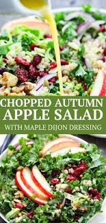Autumn Chopped Kale Salad With Quinoa Recipe Apple Salad Recipes Quinoa Kale Salad Recipes Cranberry Walnut Salad