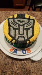When i was a little kid, i used watch transformers with my brothers and sister. Transformers Cake Bumblebee Cake Transformers Party Transformers No Fondant Cake Transformers Birthday Cake Childrens Birthday Cakes Transformers Cake