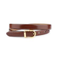 Buy Ladies Cognac Belt With Gold Buckle Real Leather 2.0 Cm -  LeatherBeltsOnline.com
