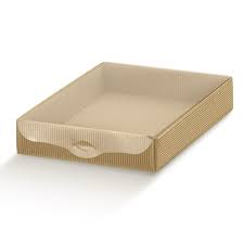 Scatole discount � il negozio sul web con i prezzi pi� bassi per l�imballaggio: Scatole Basse Onda Avana Con Coperchio Trasparente
