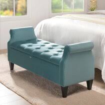 Loft lyfe velvet upholstered ottoman in navy. Blue Velvet Benches You Ll Love In 2021 Wayfair