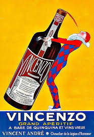 Vincenzo Grande Aperitif Drink Alcohol Drinks Pub Bar Chic Deco Poster Print Poster Vintage Vecchie Pubblicita Etichette Vintage