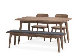 Our matching extendable dining table and chairs sets come in a wide selection of different styles and sizes, from round extending dining tables in oak to extra large glass extending tables, so we truly do have a table to elegantly. Seb Extendable Dining Table With Bench And 2 Chairs Castlery Singapore