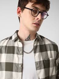 Box Checks Olive Shirt