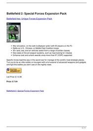 Oct 23, 2017 · hello guy's today i just made another video about how to unlock weapons on bf2 so this tutorial is easy and quick you just simply download the exe. Calameo Battlefield 2 Special Forces Expansion Pack
