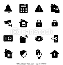 Due to the close price, those wishing to install a home security alarm will have to make a company choice based on the features being offered. Vector Black Home Security Icons Set On White Background Canstock
