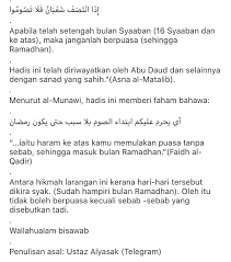 Niat puasa sunnah sya'ban malam hariنَوَيْتُ صَوْمَ غَدٍ عَنْ أَدَاءِ سُنَّةِ شَعْبَانَ لِلّٰهِ تَعَالَى nawaitu shauma ghadin 'an adâ'i sunnati sya'bana. Jiw On Twitter Soalan Puasa Sunat Selepas 16 Sya Ban Adakah Dibolehkan Kalau Puasa Ganti