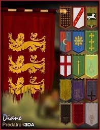 Medieval Banner Pack And Vignette Medieval Banner Medieval Decor Castle Decor