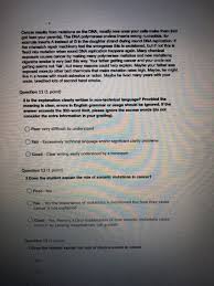 8) my parents do not approve _ my new hairstyle. Solved Cancer Results From Mutatons On The Dna Mostly Ne Chegg Com