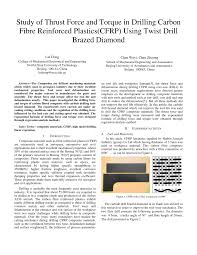 Pdf Study Of Thrust Force And Torque In Drilling Carbon Fibre Reinforced Plastics Cfrp Using Twist Drill Brazed Diamond