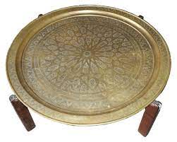 Mab ( mehmet ) may 23rd, 2021. Large Middle Eastern Round Engraved Brass Tray Top Coffee Table