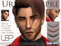 Скачать борода Jenson от Plumbobs n Fries для Симс 4