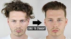Mens Curly To Straight Hair Tutorial How To Style Curly Hair 2020 Youtube