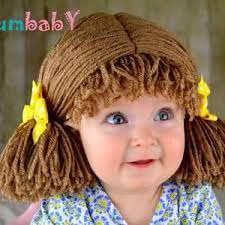 Baby Hat Cabbage Patch Hat Pigtail Wig Costume Photo Props Halloween Costume In 2021 Yarn Wig Cabbage Patch Hat Baby Girl Hats