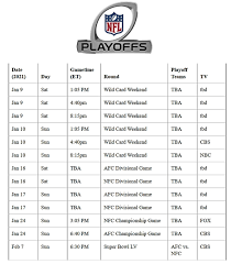 Matt lafleur's team will play six games against the nfc north, four games against the nfc south, four games against the afc south and one game each against the division winner from the nfc east and. Printable Nfl Playoff Game Schedule For The 2020 21 Season Interbasket