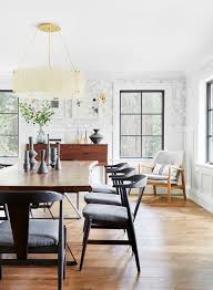 Mixed Stripe Wallpaper In Blue Slate In 2021 Comfortable Dining Chairs Beautiful Dining Rooms Dining Room Furniture