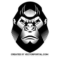 Black And White Vector Art Free Gorilla Vector Graphics Vector Graphics Free Vector Graphics Graphic
