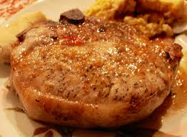 This fun twist of pork chops with apple sauce takes beautifully presented, mouthwatering food to a whole . Mystery Lovers Kitchen Thick Pork Chops With Apple Bourbon Cream Sauce