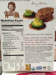 Mary S Gone Crackers Organic Whole Grain Crackers Back Panel Description Nutrition Facts Ingredients List Detail Harvey Costco