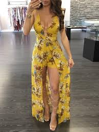 Floral Print Crisscross Open Back Maxi Romper Dress Maxi Romper Dress Romper Dress Fashion