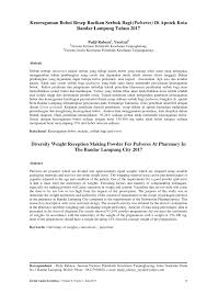 Buka google play sekarang ». Pdf Keseragaman Bobot Resep Racikan Serbuk Bagi Pulveres Di Apotek Kota Bandar Lampung Tahun 2017