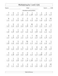 Multiplication Facts Worksheets