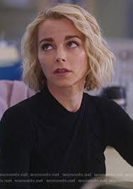 WornOnTV: navy cross neck top