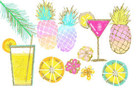 Pineapple is an excellent fruit for cocktails and it's used often. Tropical Clip Art Watercolor Summer Clipart Pineapple Summer Clipart Beach Clipart Lemon Clipart Pineapple Clipart Signature Drink By Sunflower Day Love Thehungryjpeg Com