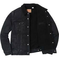 Supreme X Levi S Bleached Sherpa Trucker Jacket Size Large Black Denim Jean New Denim Jacket Women Black Denim Jacket Men Black Jean Jacket Outfit