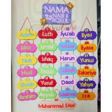 Nabi sholeh mendapat amanah untuk mengajak kaum tsamud kembali ke jalan allah. Gantungan Dinding Pintu Kelas Nama Nabi Rosul Flanel Shopee Indonesia