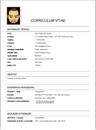Modelos de curriculo gratis, a consultar libremente. Curriculum Vitae Pdf Portugues